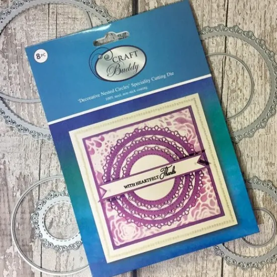 Craft Buddy Decorative Nested Circles Die set New