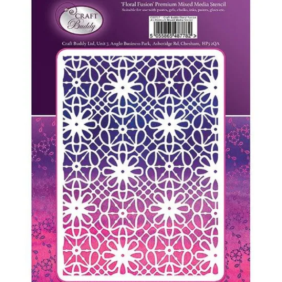 Craft Buddy Floral Fusion A5 Premium Mixed Media Stencil - CBST17 Best