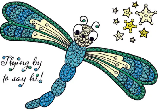 Craft Buddy Glistening Dragonfly Crystal Art A6 Stamp Set Hot