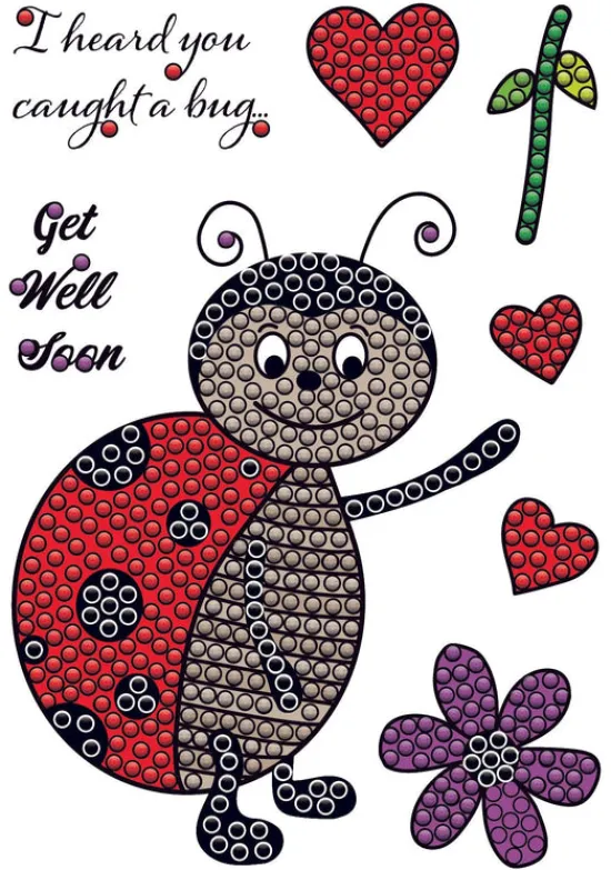 Craft Buddy Love Bug Ladybird Crystal Art A6 Stamp Set Online