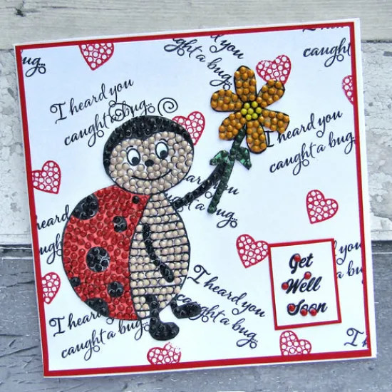 Craft Buddy Love Bug Ladybird Crystal Art A6 Stamp Set Online