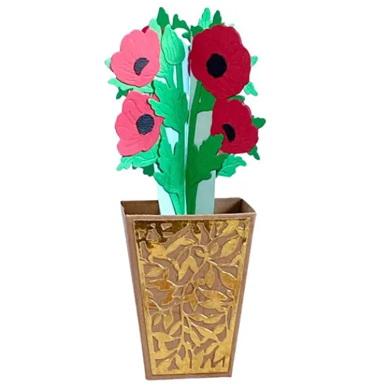 Craft Buddy “Perfect Poppies” Beautiful Bouquet 3D Gift Card Die Set New