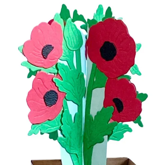 Craft Buddy “Perfect Poppies” Beautiful Bouquet 3D Gift Card Die Set New