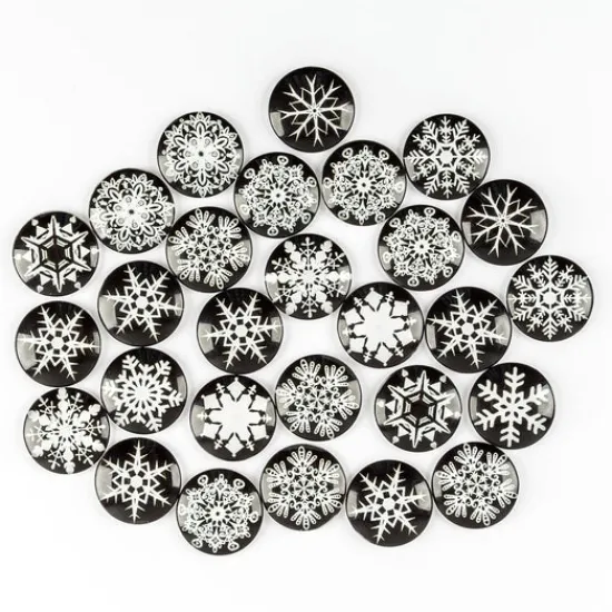 Craft Buddy Set of 28 40mm Snowflake Cabachons Hot