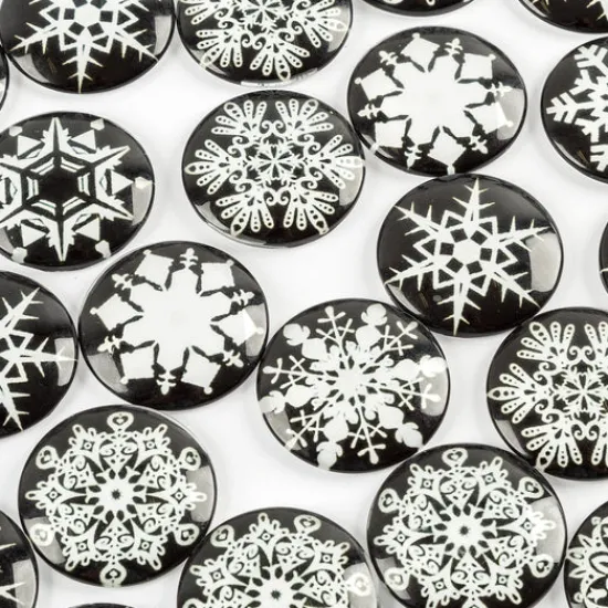Craft Buddy Set of 28 40mm Snowflake Cabachons Hot