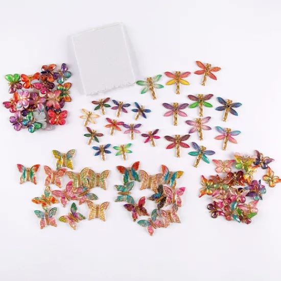Craft Buddy Set of Two Tone Acrylic Butterfly and Dragonfly Embellishments New