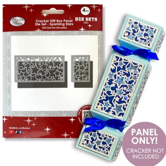 Craft Buddy "Sparkling Stars" Cracker Gift Box Panel Die Set Clearance