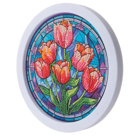 Craft Buddy Crystal Art Round White Framed Pictures - Set of 3 Sale