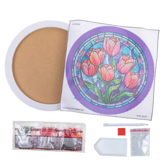 Craft Buddy Crystal Art Round White Framed Pictures - Set of 3 Sale