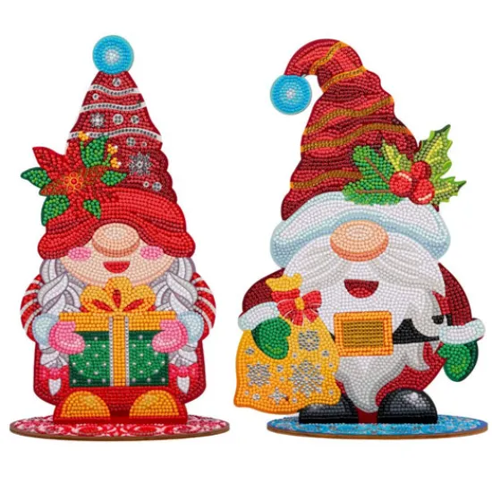 Craft Buddy Crystal Art XL Buddies "Gnomes - Christmas" Set of 2 Clearance