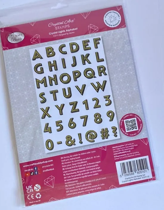 Craft Buddy Crystal Lights Alphabet, Crystal Art A4 Stamp Set Best