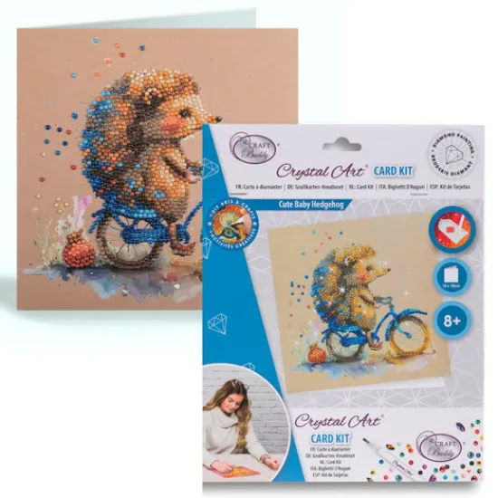 Craft Buddy "Cute Baby Hedgehog" Crystal Art Card Best