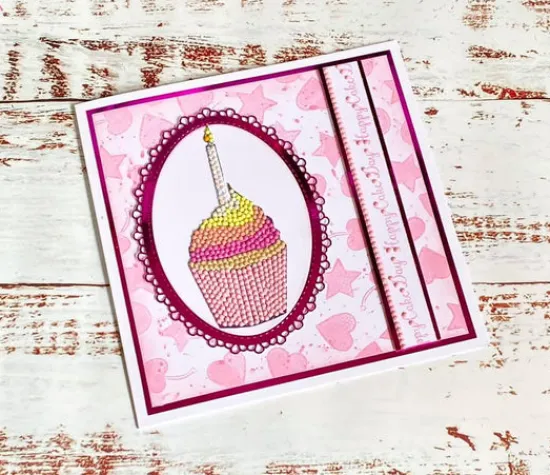 Craft Buddy Cute Cupcakes A6 Crystal Art Stamp Set Discount