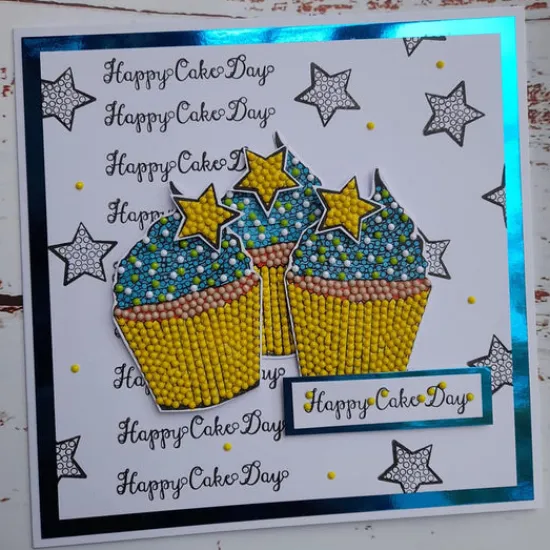 Craft Buddy Cute Cupcakes A6 Crystal Art Stamp Set Discount