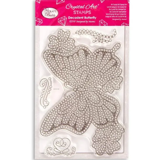 Craft Buddy "Decadent Butterfly" Crystal Art A6 Stamp Set Hot