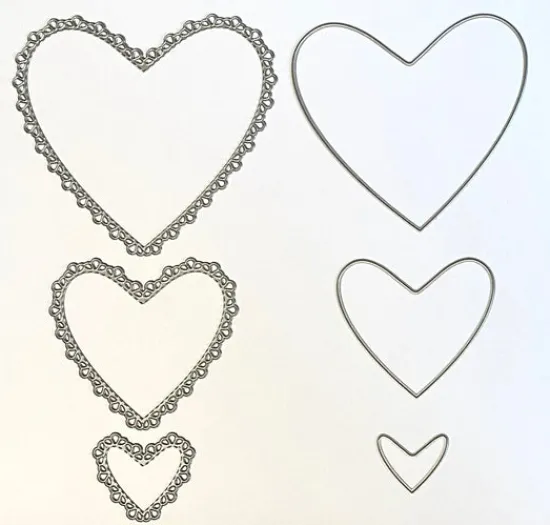Craft Buddy Decorative Nested Hearts Die set Clearance