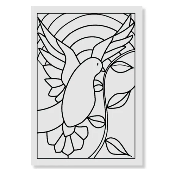 Craft Buddy "Delightful Dove” Stained Glass Window A6 Stamp Set Fashion