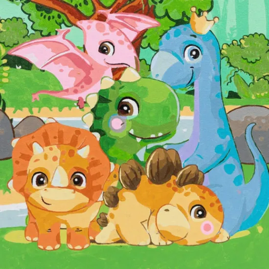 Craft Buddy "Dinosaur Family" Paint By Numb3rs 30x30cm Kit Discount