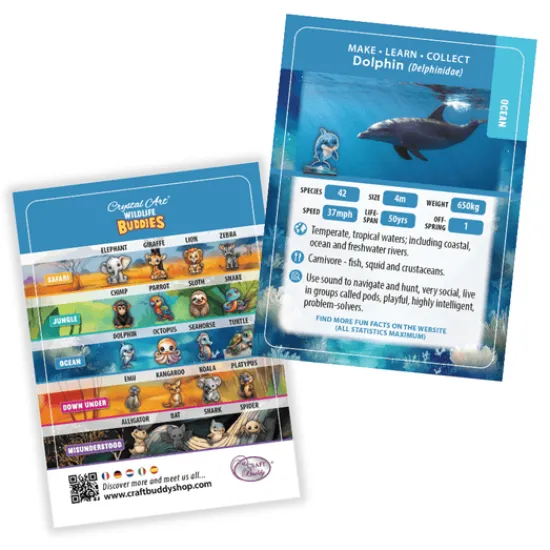 Craft Buddy Dolphin Crystal Art Wildlife Buddies Clearance