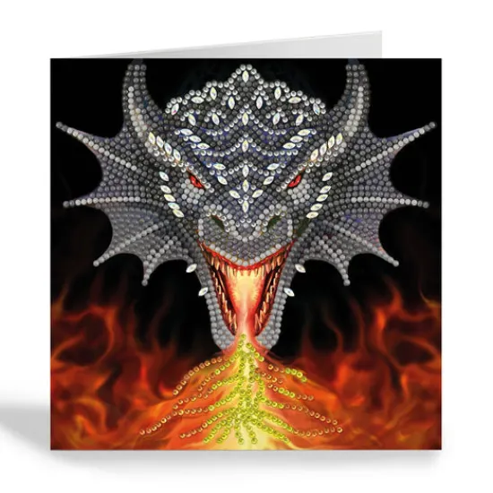 Craft Buddy "Dragon Fire Head" by Anne Stokes Crystal Art Card 18x18cm Sale