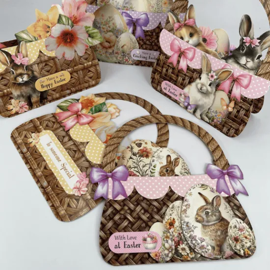 Craft Buddy Easter Baskets Card Papercrafting Kit x 24 Cards Fashion
