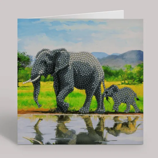 Craft Buddy "Elephants" Crystal Art Card Kit Sale