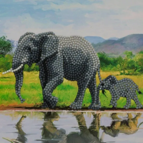 Craft Buddy "Elephants" Crystal Art Card Kit Sale