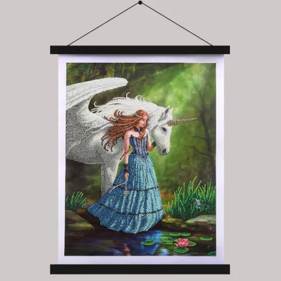 Craft Buddy "Enchanted Pool" by Anne Stokes Crystal Art Scroll Kit 35x45cm Clearance