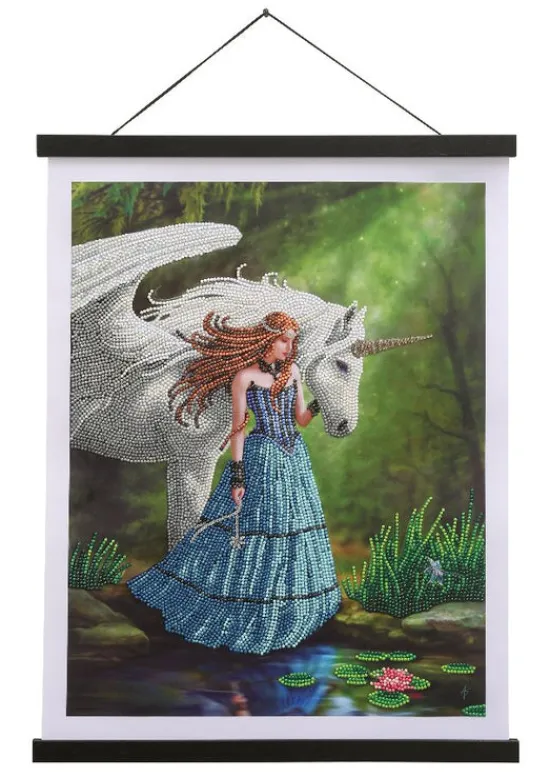 Craft Buddy "Enchanted Pool" by Anne Stokes Crystal Art Scroll Kit 35x45cm Clearance
