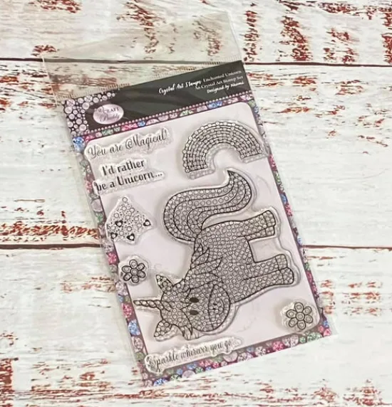 Craft Buddy "Enchanted Unicorn" Crystal Art A6 Stamp set Hot