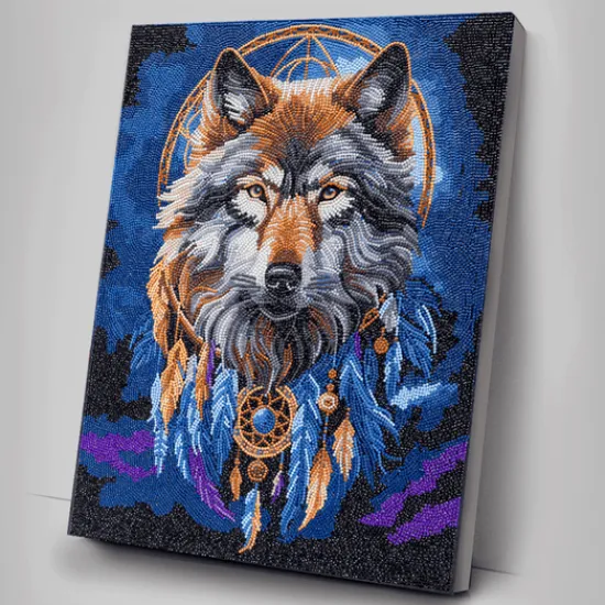 Craft Buddy Enchanted Wolf Crystal Art Scroll Kit 40x50cm Clearance