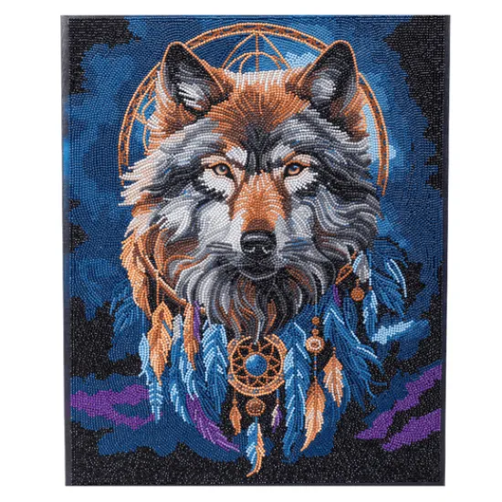 Craft Buddy Enchanted Wolf Crystal Art Scroll Kit 40x50cm Clearance