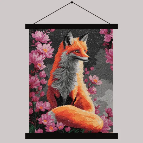 Craft Buddy "Fearless Fox" Crystal Art Scroll Kit 40x50cm Clearance