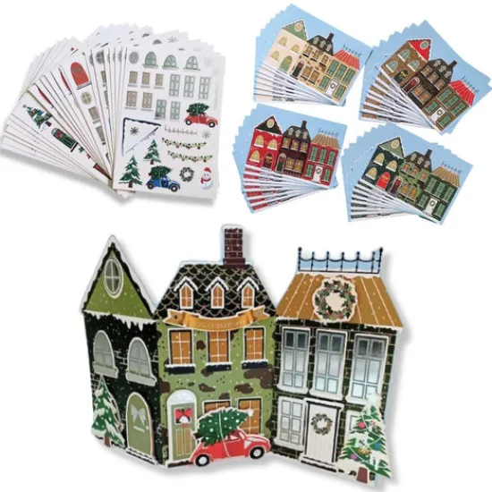 Craft Buddy Festive Village Card Making Kit x32 Cards Outlet