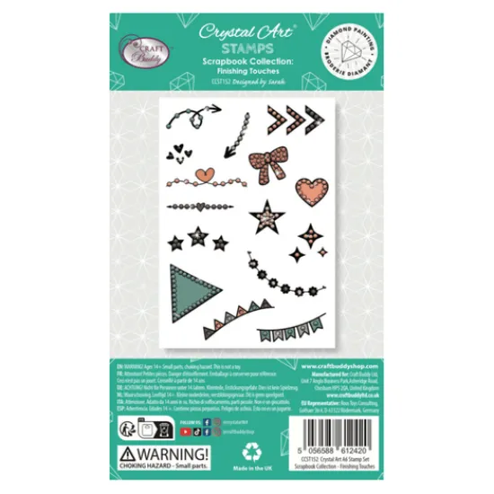 Craft Buddy Finishing Touches Crystal Art A6 Scrapbook Stamp Set Best