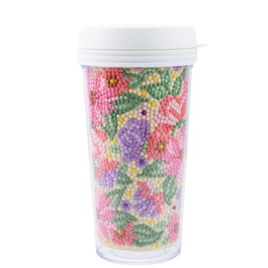 Craft Buddy "Floral and Mandala" Crystal Art Cold Drink Tumblers x2 Hot