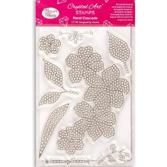 Craft Buddy "Floral Cascade" Crystal Art A6 Stamp Set Best
