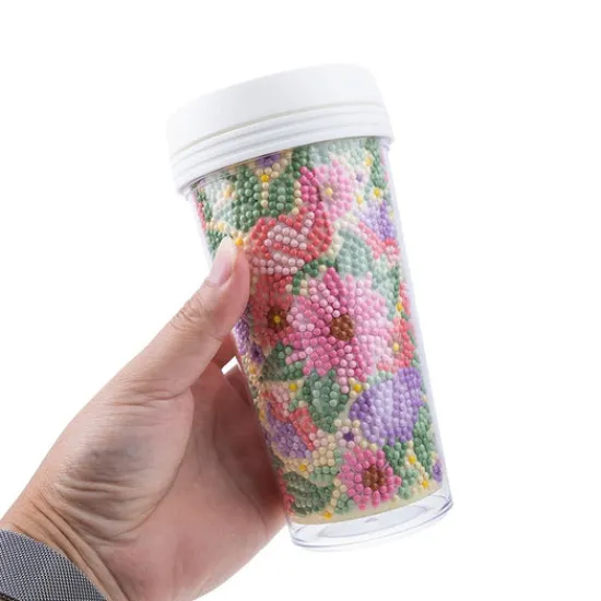 Craft Buddy "Floral Dreams" Crystal Art Cold Drink Tumbler Best