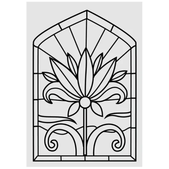 Craft Buddy "Floral Radiance” Stained Glass Window A6 Stamp Set Clearance