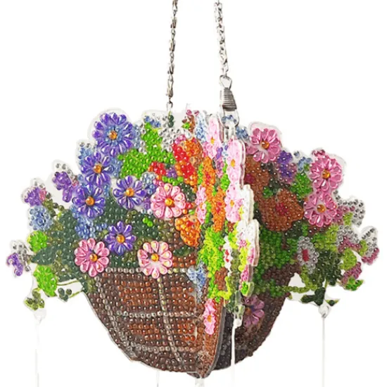 Craft Buddy "Flower Wind Chime" Crystal Art Wooden Hanging Decoration Clearance