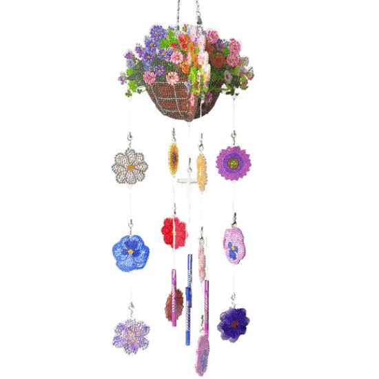 Craft Buddy "Flower Wind Chime" Crystal Art Wooden Hanging Decoration Clearance