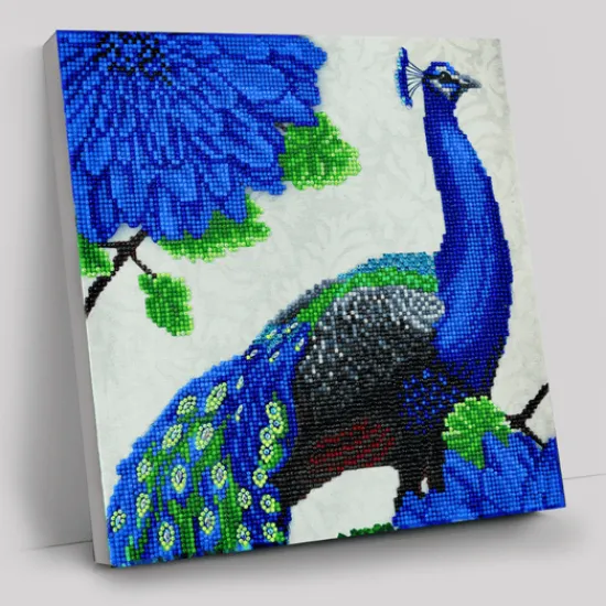 Craft Buddy "Flowering Peacock" Crystal Art Canvas Kit 30x30cm Hot