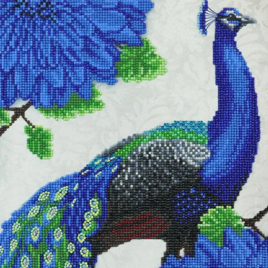Craft Buddy "Flowering Peacock" Crystal Art Canvas Kit 30x30cm Hot