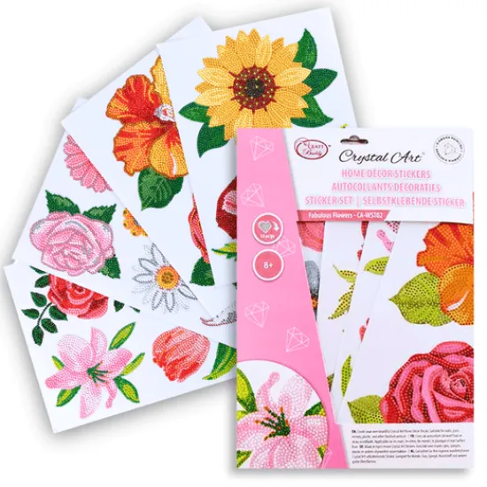 Craft Buddy "Flowers" Crystal Art Home Décor Decals Clearance