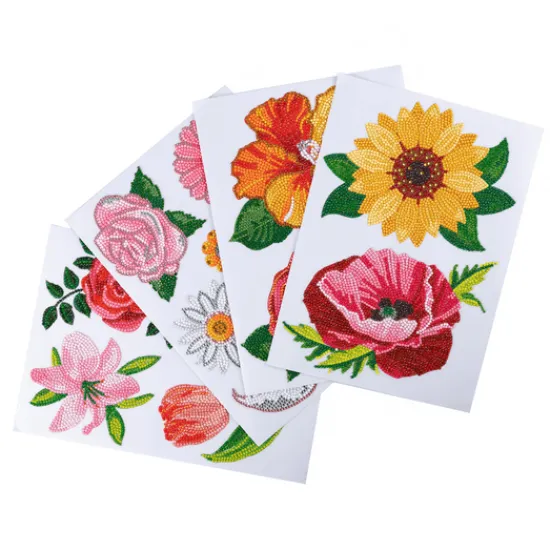 Craft Buddy "Flowers" Crystal Art Home Décor Decals Clearance