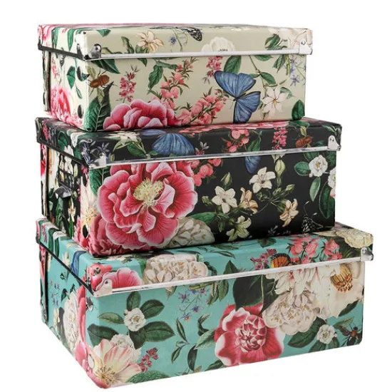 Craft Buddy "Flowers" Foldable Storage Boxes - 3 Pieces Online