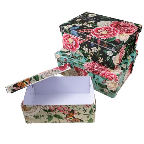 Craft Buddy "Flowers" Foldable Storage Boxes - 3 Pieces Online