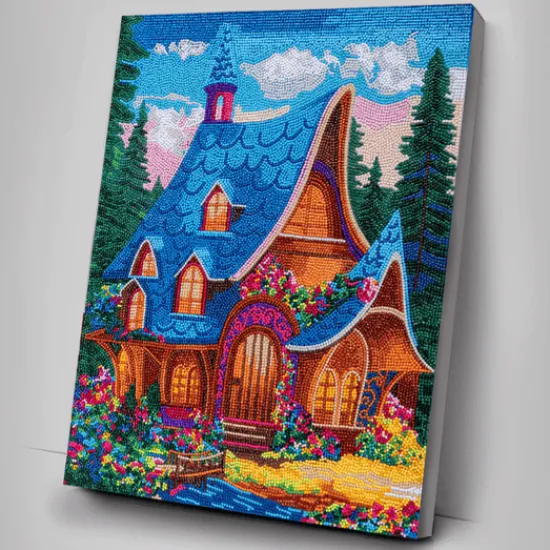 Craft Buddy "Forest House" Crystal Art Canvas Kit 40x50cm New