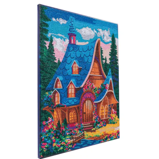 Craft Buddy "Forest House" Crystal Art Canvas Kit 40x50cm New