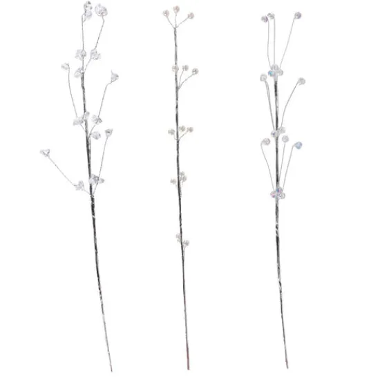 Craft Buddy Forever Flowerz 18 Embellished Sprays - Silver New